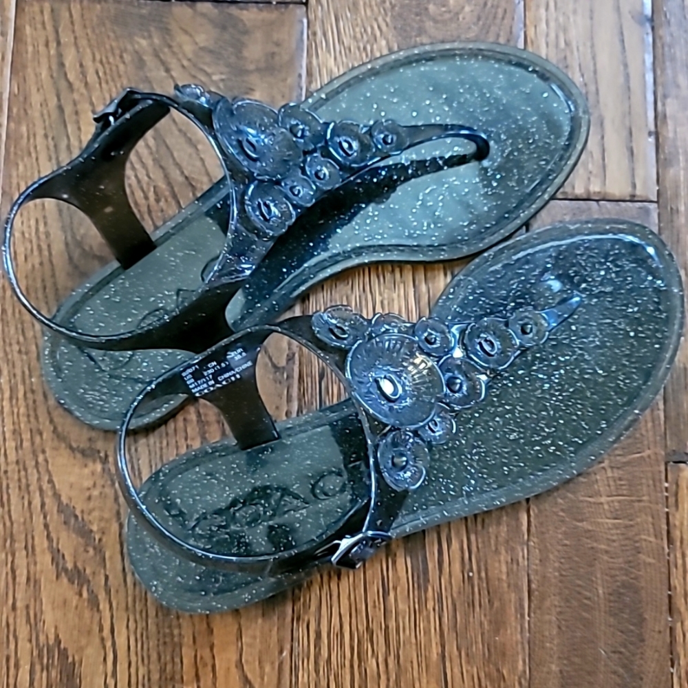 Like New Coach Size 6 Black/Gray Jellies